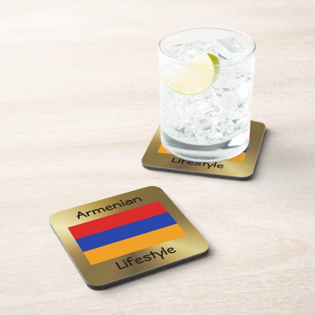 Armenia Flag+Text Coaster (Right Side)
