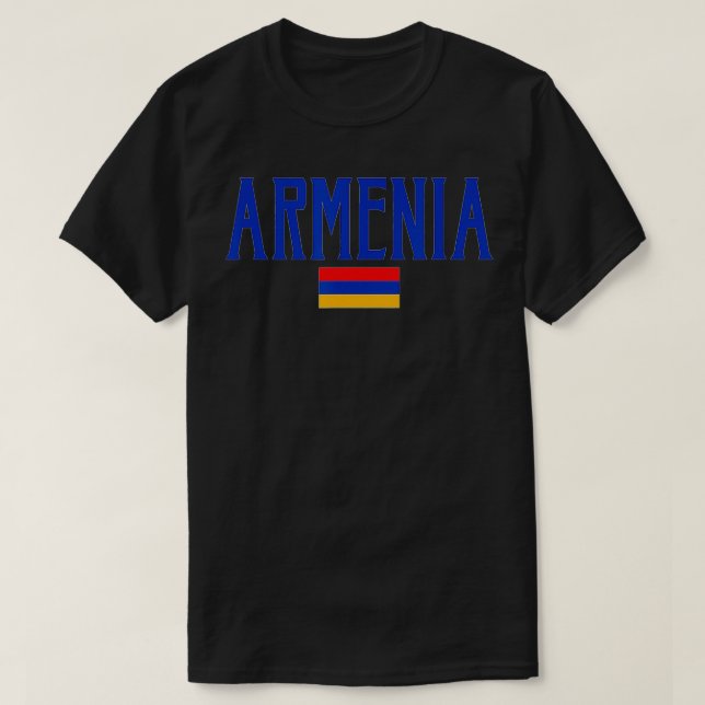 Armenia Flag Vintage Blue Tet  T-Shirt (Design Front)