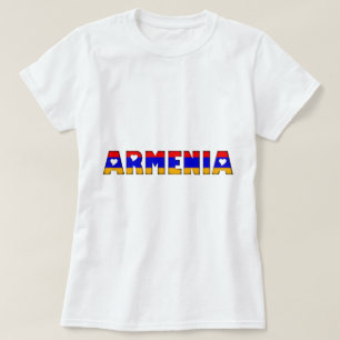 Armenia Hearts Typography Country Flag T-Shirt