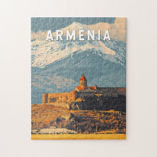 Armenia Illustration Travel Art Vintage Jigsaw Puzzle (Vertical)