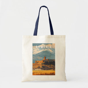 Armenia Illustration Travel Art Vintage Tote Bag