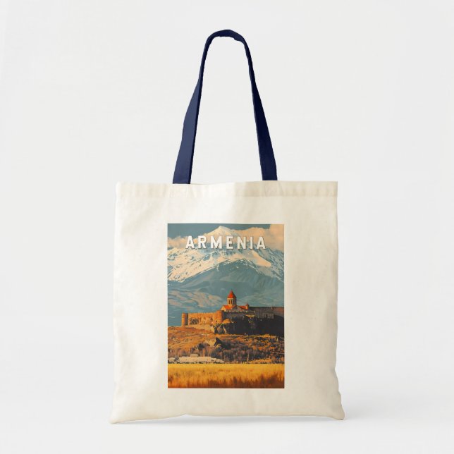 Armenia Illustration Travel Art Vintage Tote Bag (Front)