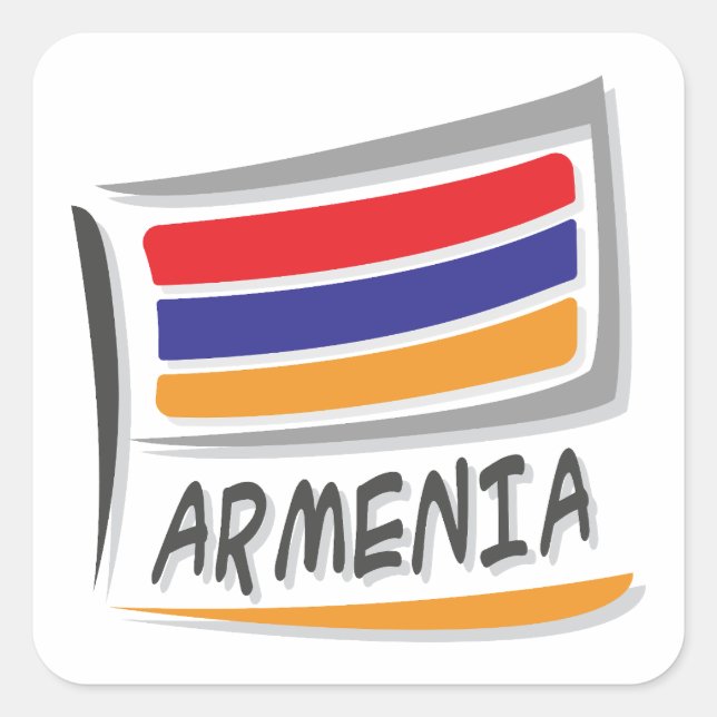 Armenia  Pride X Flag Square Sticker (Front)