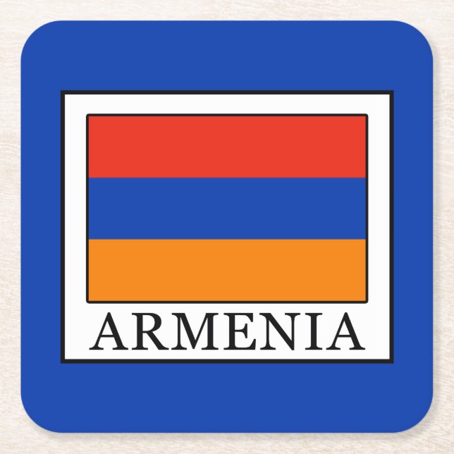 Armenia Square Paper Coaster (Front)
