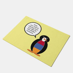 Armenia Talking Ms Penguin Personalised  Doormat