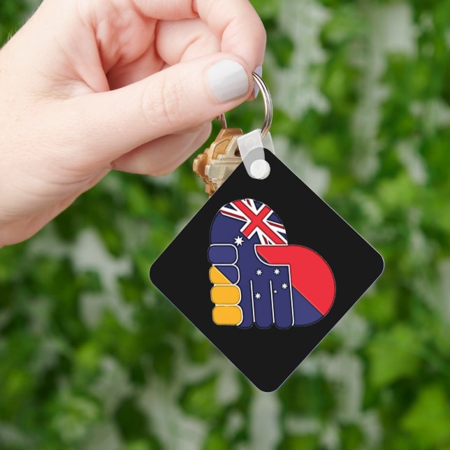 Armenia UK Flags Keychain (Hand)