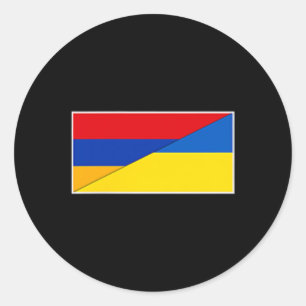 Armenia Ukraine Flag Armenian Ukrainian Nationalit Classic Round Sticker