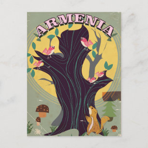 Armenia Vintage cartoon travel poster Postcard