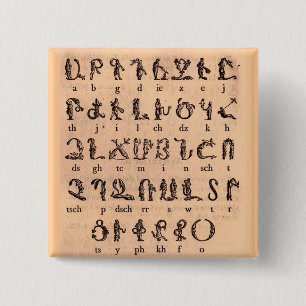 Armenian Alphabet 15 Cm Square Badge