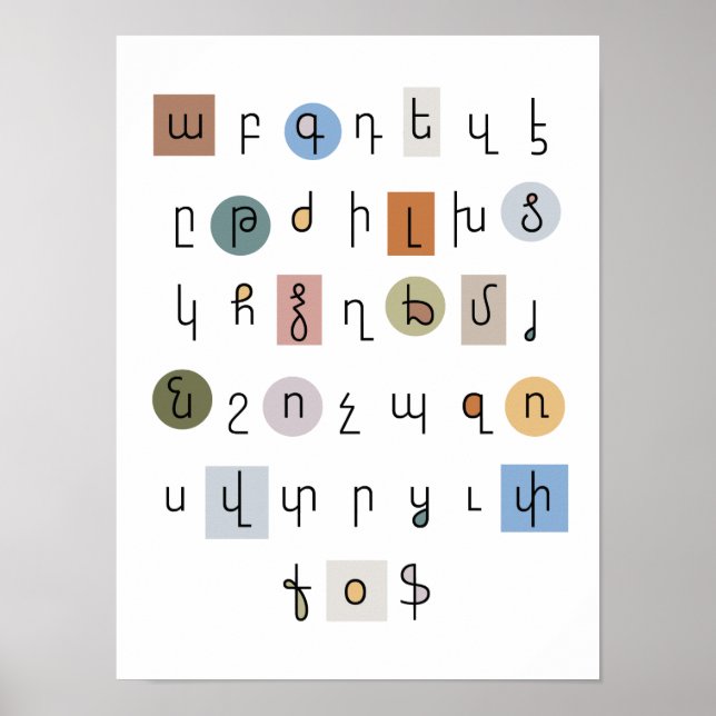 Armenian Alphabet, Classical Eastern Poster (Front)