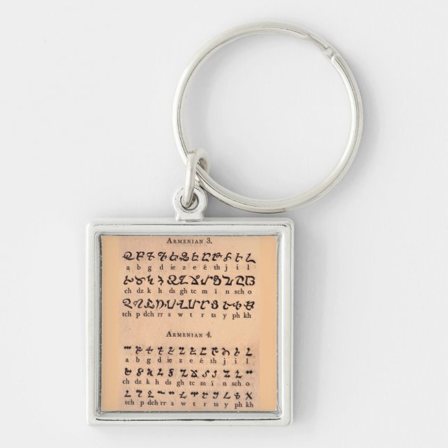 Armenian Alphabet Key Ring (Front)