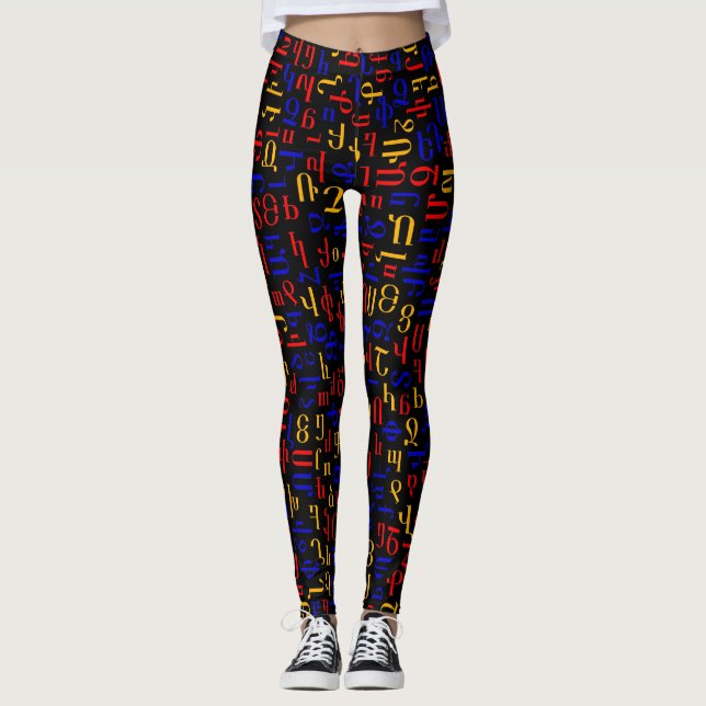 Armenian alphabet leggings (Front)