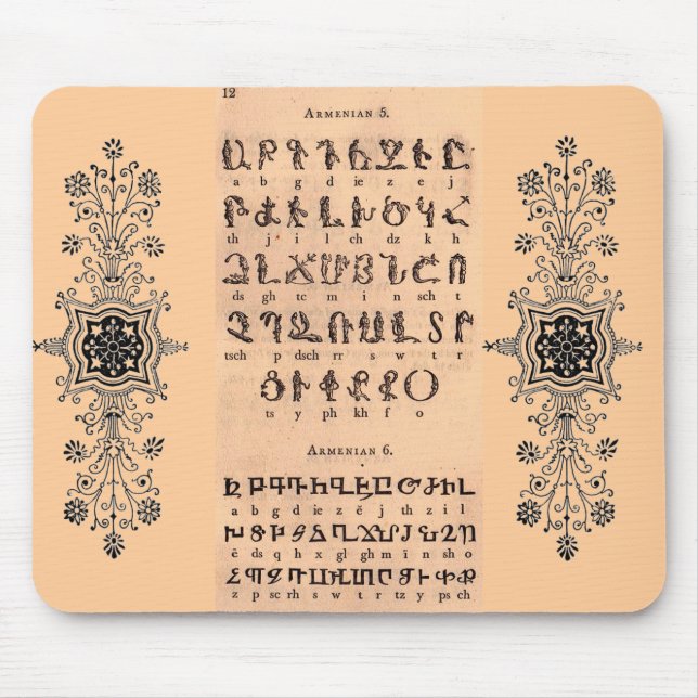 Armenian Alphabet Mouse Mat (Front)