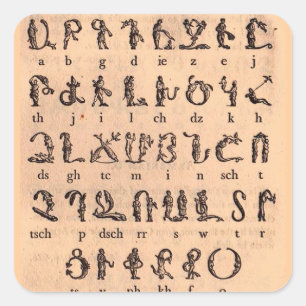 Armenian Alphabet Square Sticker