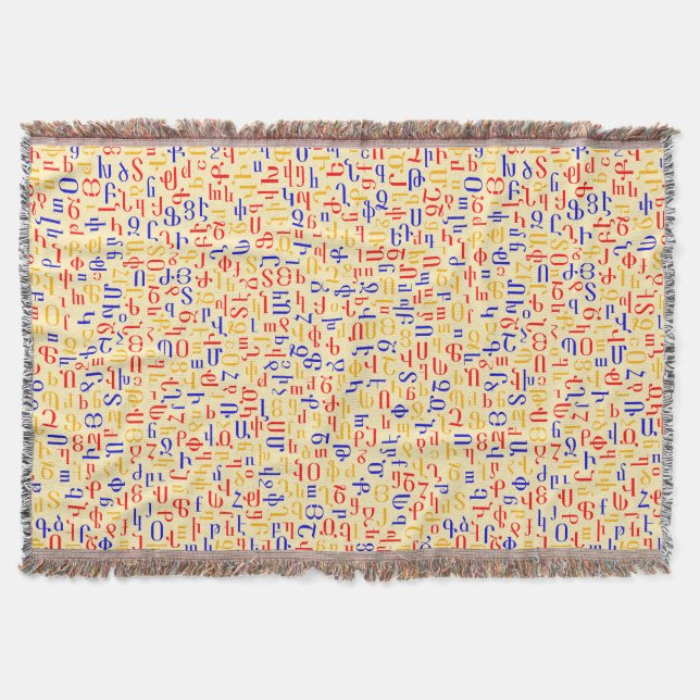 Armenian alphabet throw blanket (Front)