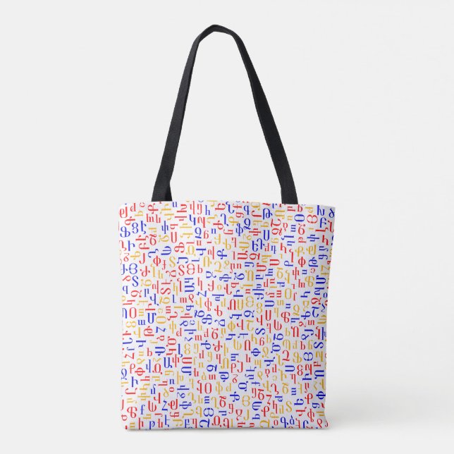 Armenian alphabet tote bag (Back)