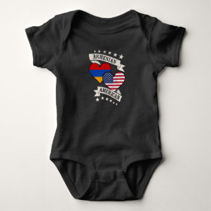 Armenian American Heart Flags Armenia America Baby Bodysuit