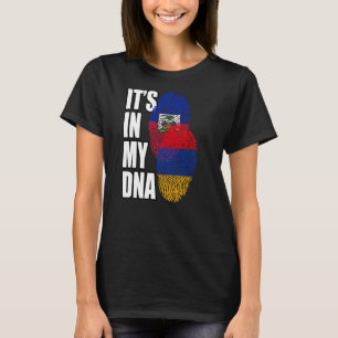 Armenian And Haitian Mix DNA Flag Heritage T-Shirt