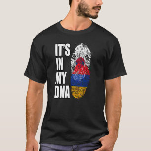 Armenian And South Korean Mix DNA Heritage Flag T-Shirt