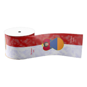 Armenian Angel Black Hair Dressed in Flag Grosgrain Ribbon