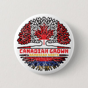Armenian Armenia Canadian Canada Tree Roots Flag 6 Cm Round Badge