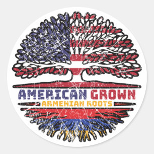 Armenian Armenia US American USA United States Classic Round Sticker