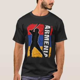 Armenian Baseball Player Armenia Flag Baseball Fan T-Shirt