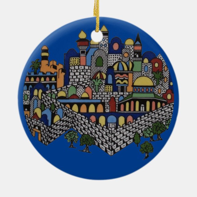 Armenian Ceramic Jerusalem Ornament (Back)