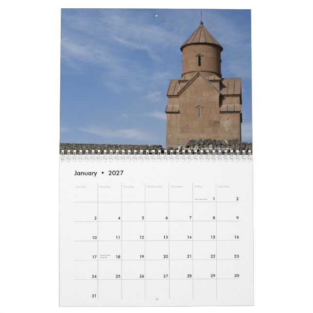 ARMENIAN CHURCHES CALENDAR (Jan 2027)