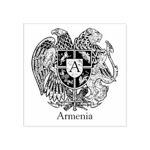 Armenian Coat of Arms Personalise Rubber Stamp