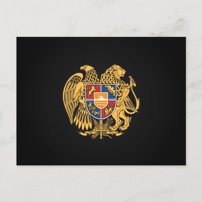 Armenian coat of arms postcard (Front)
