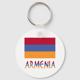 Armenian Flag and Armenia in Flag Colours Key Ring