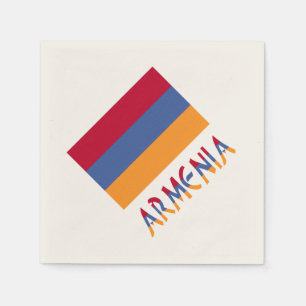 Armenian Flag and Armenia in Flag Colours Napkin