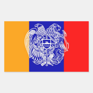 Armenian Flag & Coat of Arms Rectangular Sticker