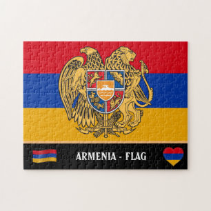 Armenian Flag, Emblem & Armenian country / Armenia Jigsaw Puzzle