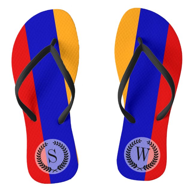 Armenian Flag Flip Flops (Footbed)