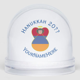 Armenian Flag Hanukkah Angel Personalise  Snowglobe