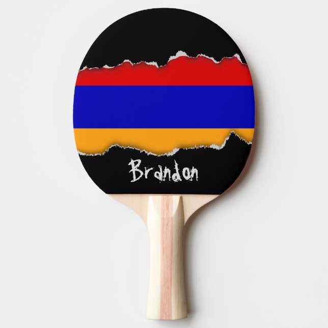 Armenian Flag Ping Pong Paddle (Front)