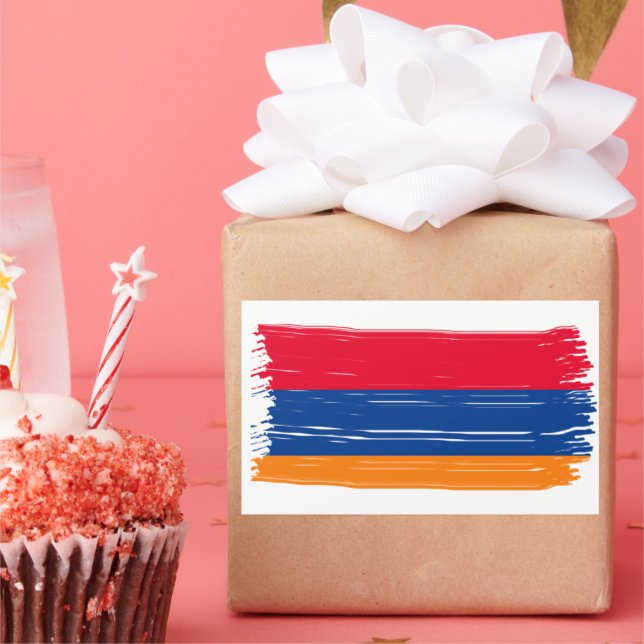 Armenian flag rectangular sticker (Party)