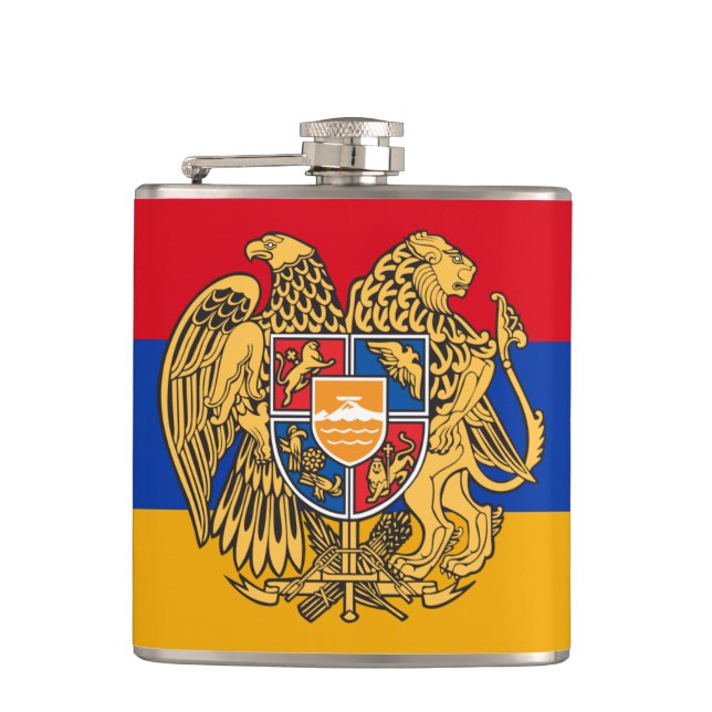 Armenian Flag & travel Armenia patriot /sports fan Hip Flask (Front)