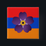Armenian Genocide Centennial Emblem & Flag Button<br><div class="desc">Armenian Genocide Centennial Emblem & Flag square badge.</div>
