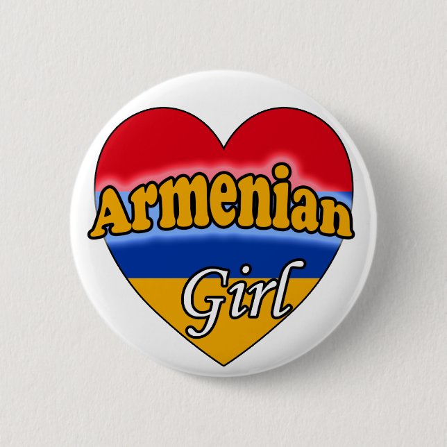Armenian Girl 6 Cm Round Badge (Front)
