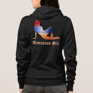 Armenian Girl Silhouette Flag Hoodie