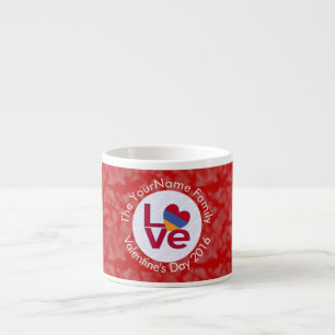 Armenian Red Letters LOVE Flag Personalised Espresso Cup