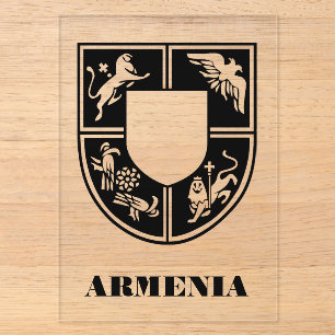 Armenian State Emblem Contemporary Art Acrylic Invitations