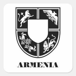 Armenian State Emblem Contemporary Art Square Sticker