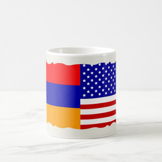 Armenian & USA Flag Coffee Mug (Center)