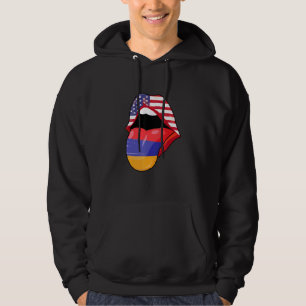 Armenian USA Pride Lips Flag Pride Armenia America Hoodie