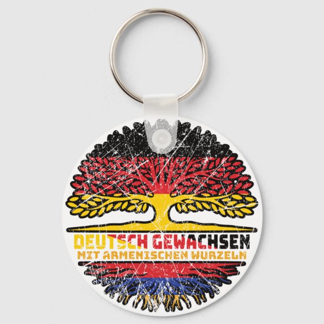 Armenien Armenisch Deutsch Deutschland Baum Wurzel Key Ring (Front)