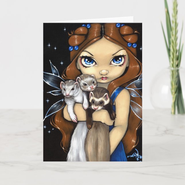 "Armful of Ferrets" Greeting Card (Front)